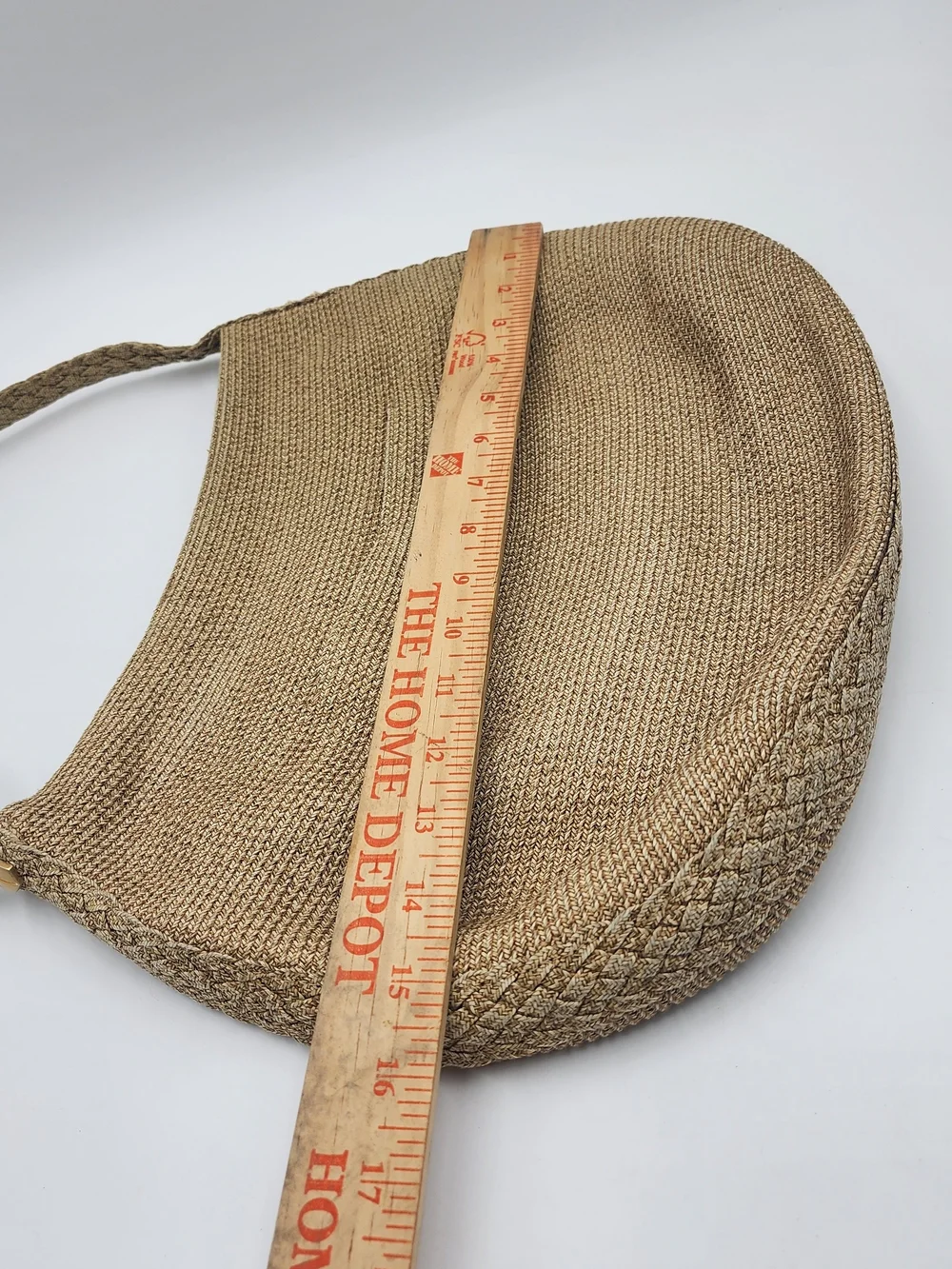ERIC JAVTIS Light Brown Woven Straw Squishee Hobo Shoulder Bag